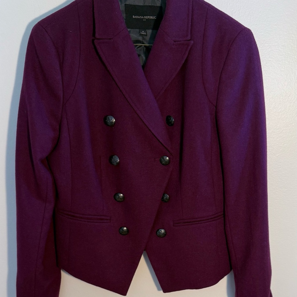 Banana Republic Women's Rich Burgundy Wool Blazer